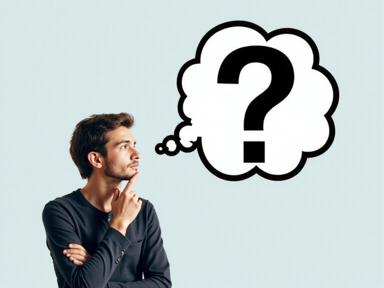 A person looking at a question mark icon, symbolizing frequently asked questions.