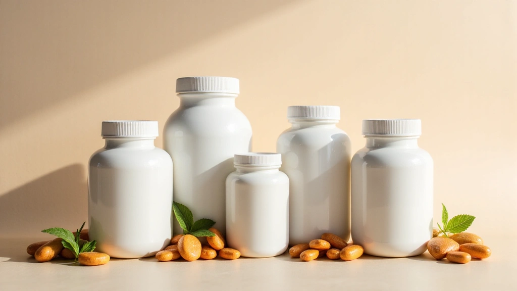 Bottles of natural supplements for male vitality