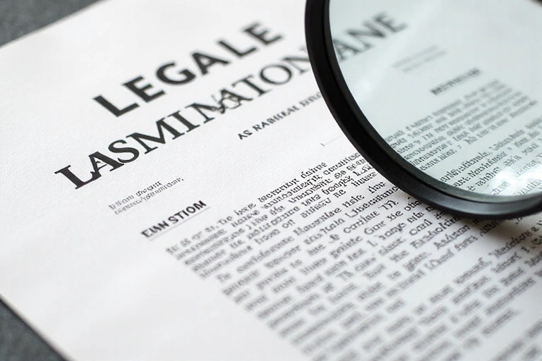 A legal document with a magnifying glass, symbolizing careful review of terms and conditions.
